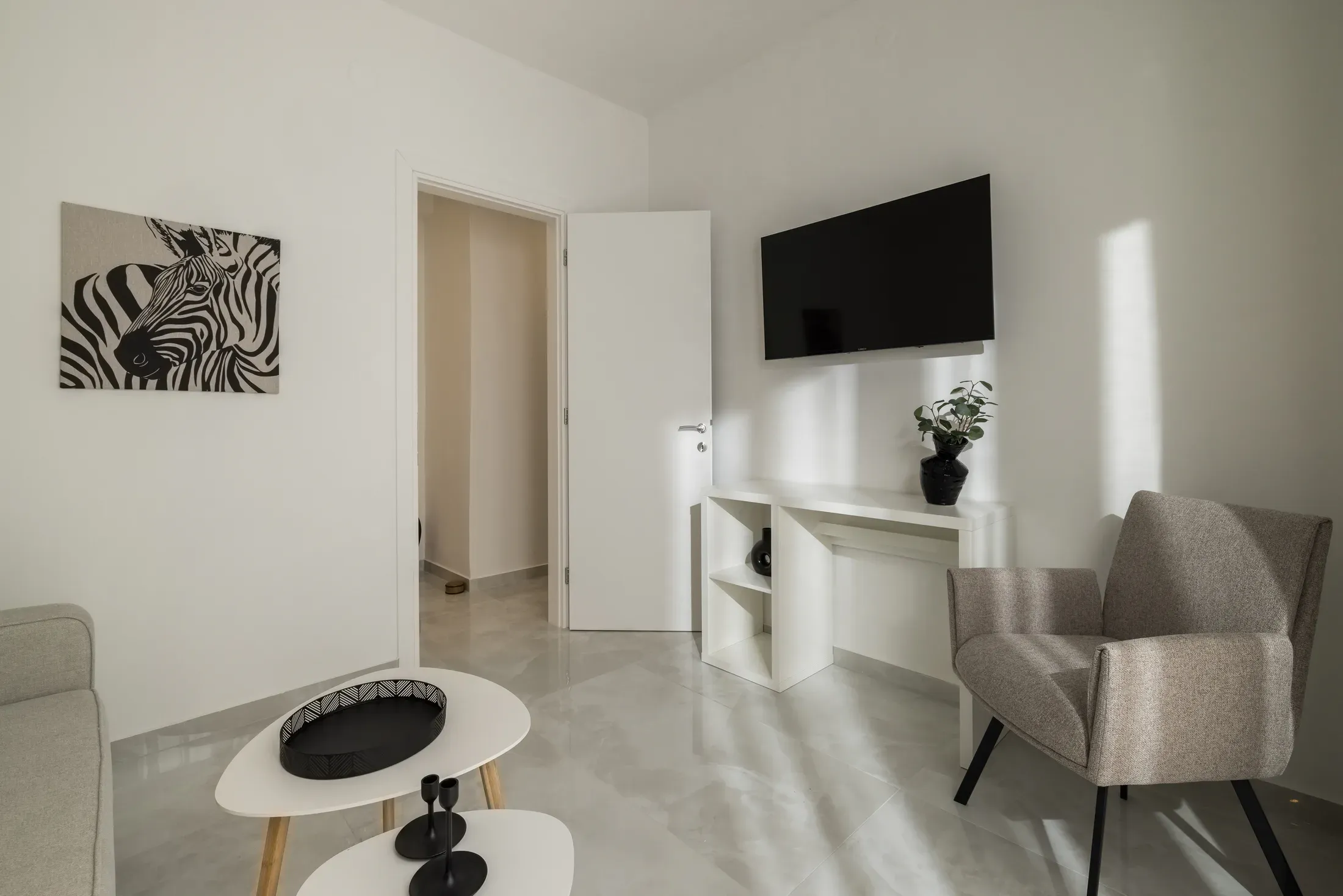 Open-plan living and dining space