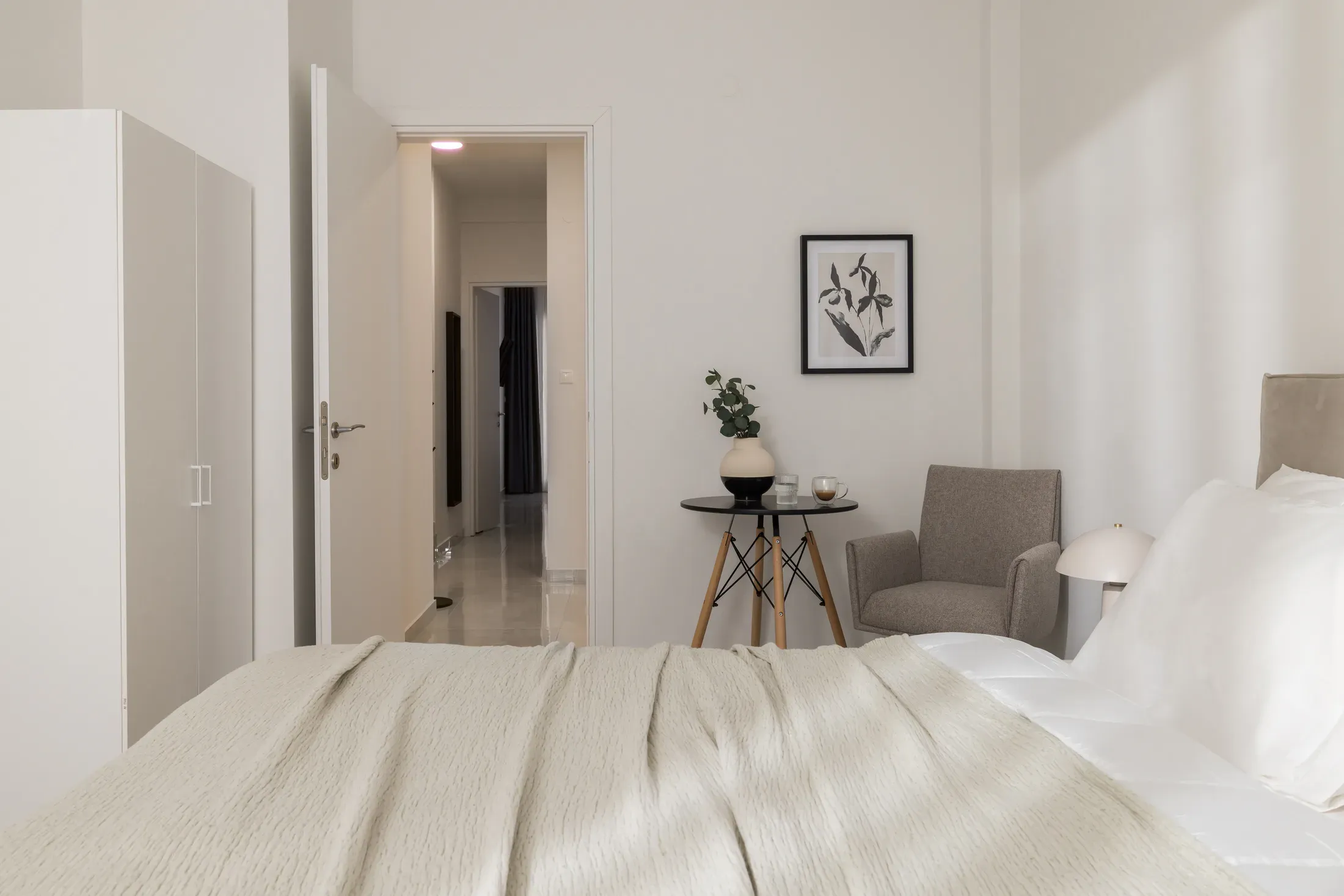View from one bedroom towards the second sleeping area